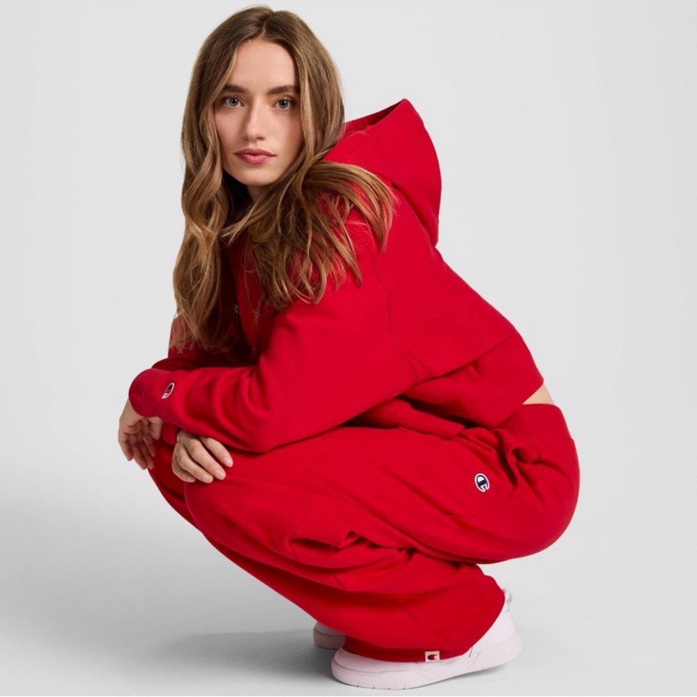 Champion two piece zip up hoodie and sweatpants set—red - Picture 2 of 6